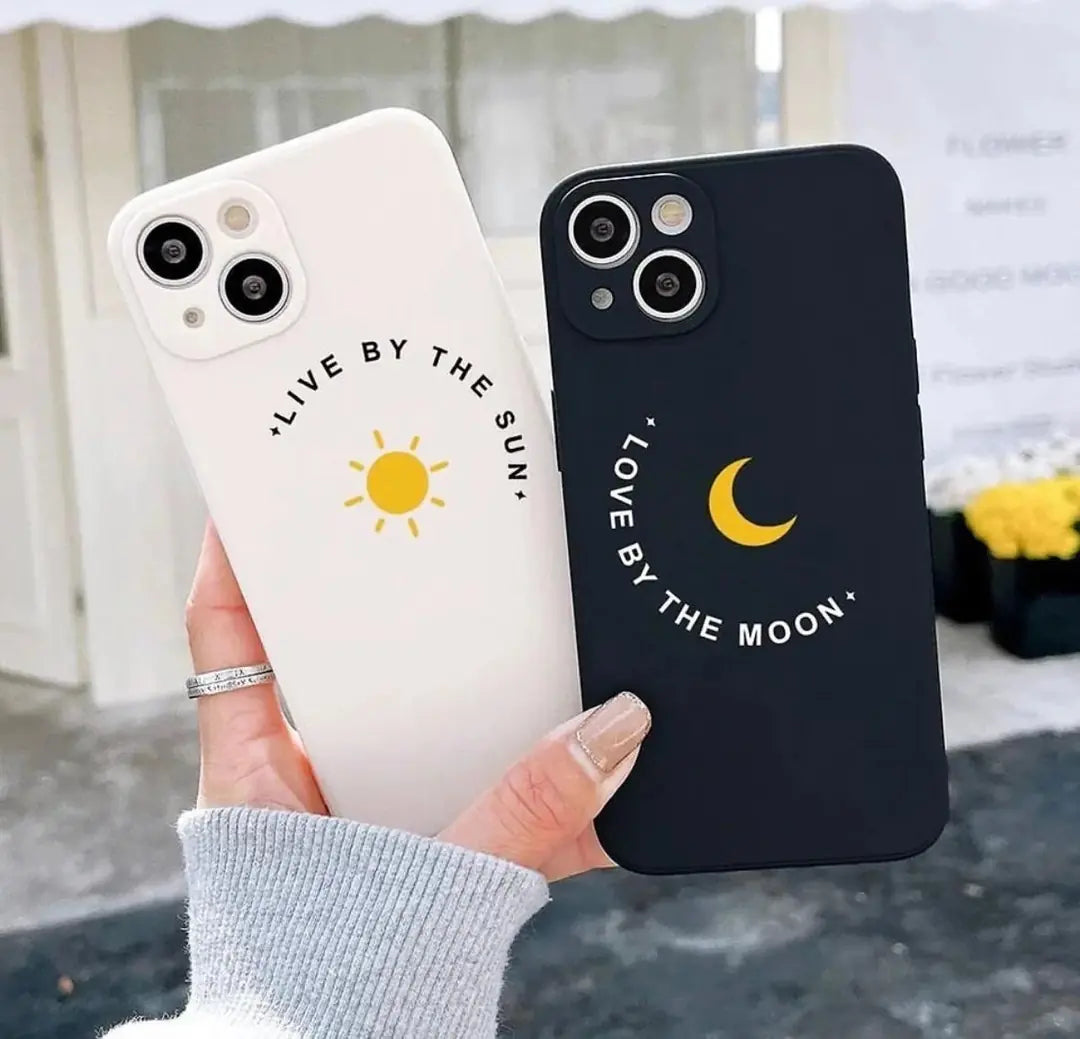 SUN-MOON BASKILI LANSMAN SEVGİLİ COUPLE KILIF