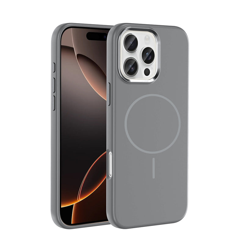 iPhone 16 Pro Kılıf M-Safe Şarj Özellikli Metal Kamera Çerçeveli Edi Silikon Kapak