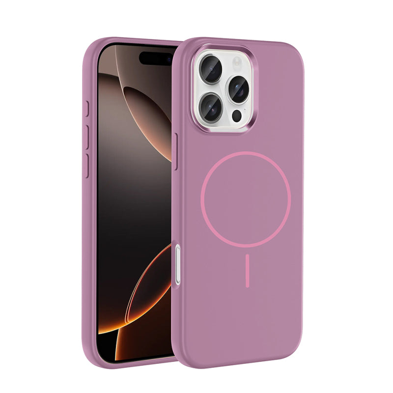 iPhone 16 Pro Kılıf M-Safe Şarj Özellikli Metal Kamera Çerçeveli Edi Silikon Kapak