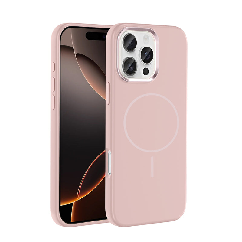 iPhone 16 Pro Kılıf M-Safe Şarj Özellikli Metal Kamera Çerçeveli Edi Silikon Kapak