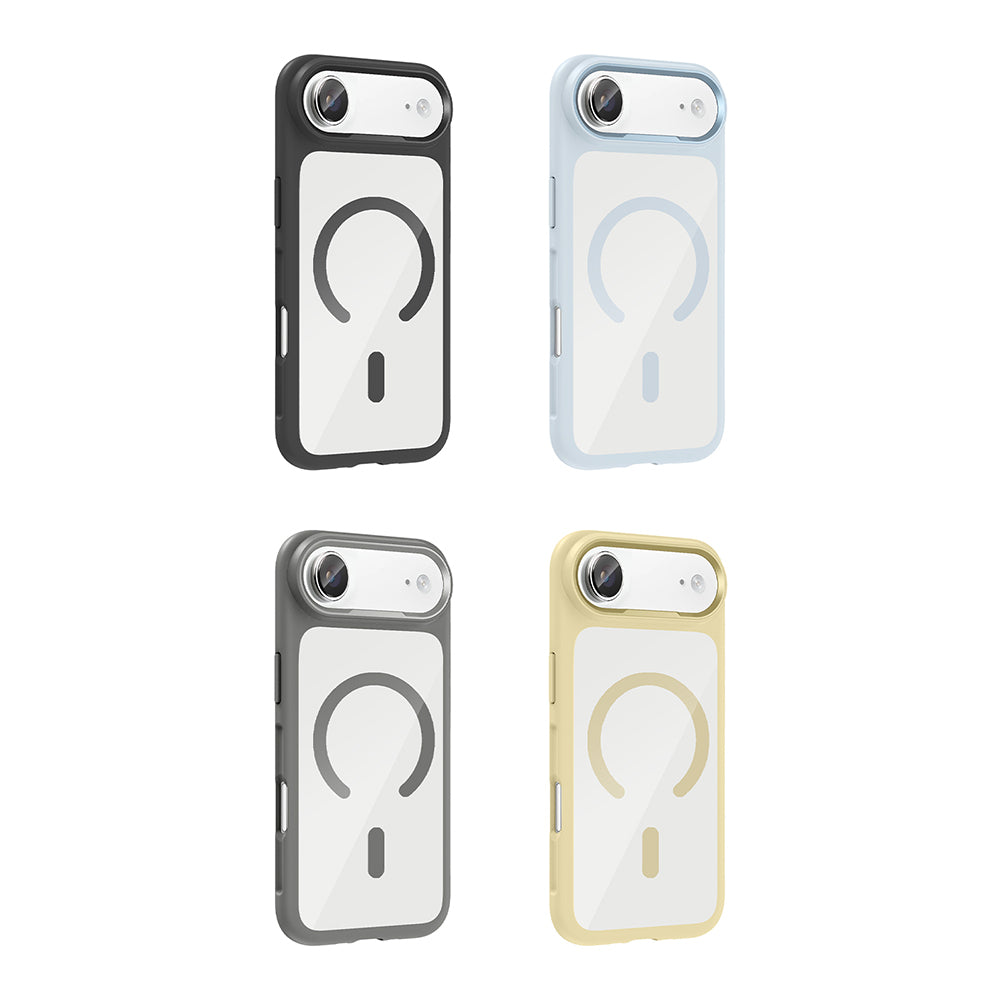 Apple iPhone 17 Air Kılıf M-Safe Şarj Özellikli Metal Kamera Çerçeveli Tiko Kapak