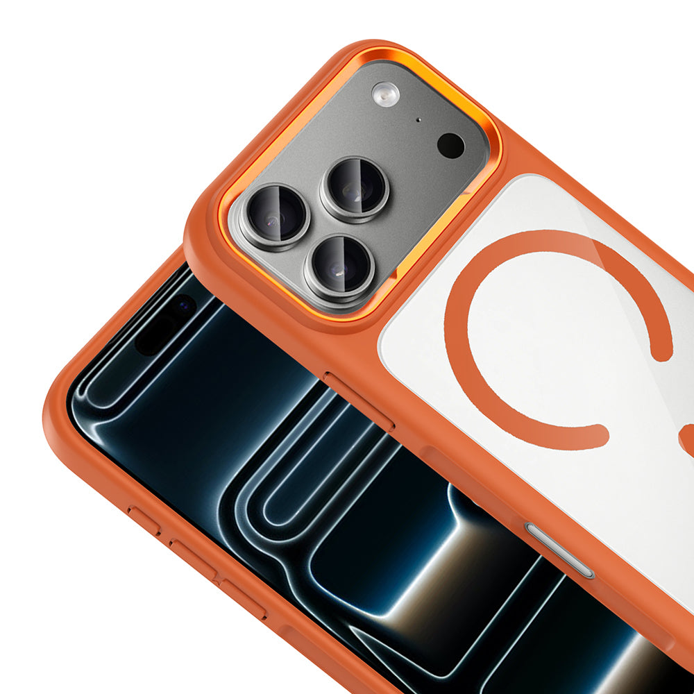 Apple iPhone 17 Pro Kılıf M-Safe Şarj Özellikli Metal Kamera Çerçeveli Tiko Kapak