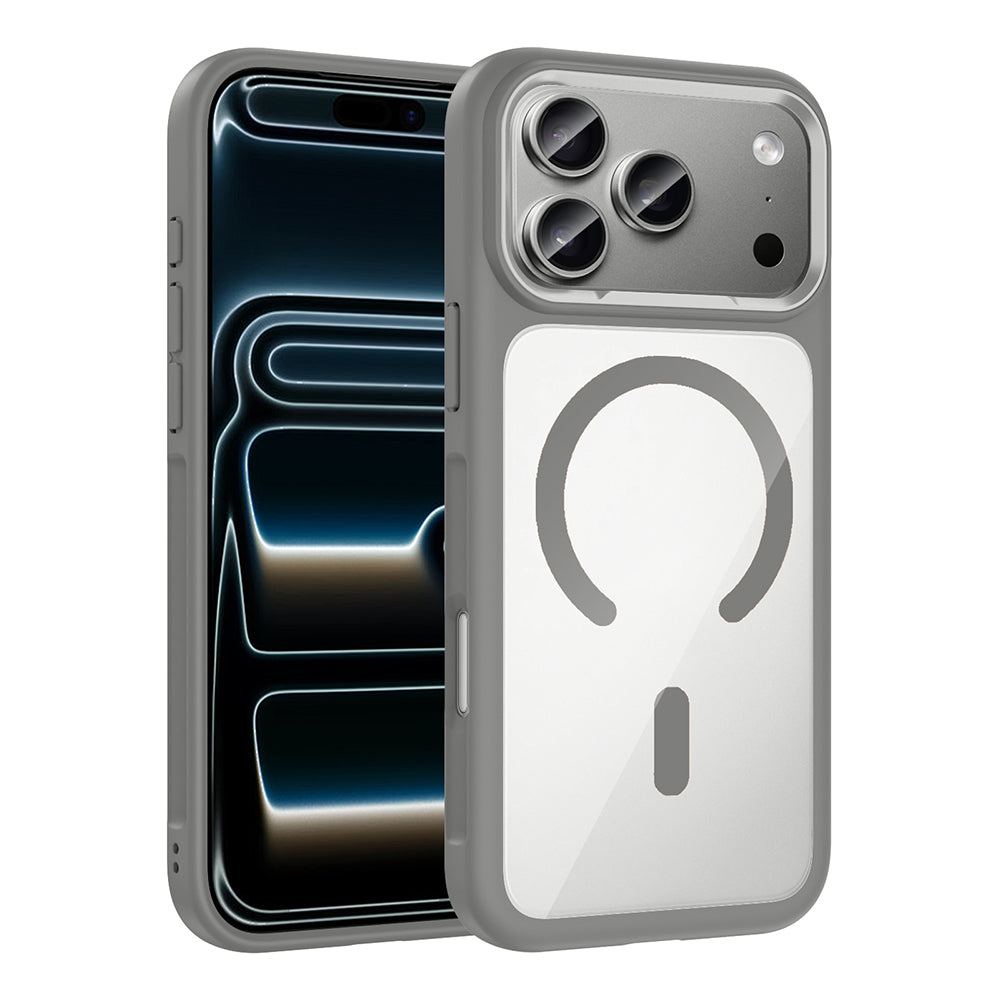 Apple iPhone 17 Pro Kılıf M-Safe Şarj Özellikli Metal Kamera Çerçeveli Tiko Kapak