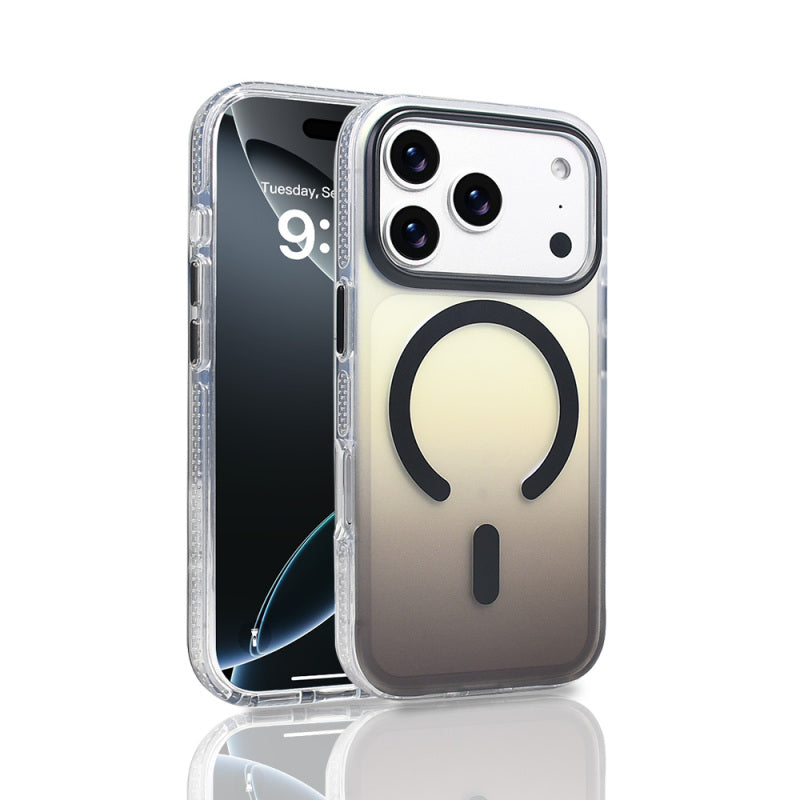 İphone 17 Air Kılıf M-safe Şarj Özellikli Transparan Renk Geçişli Toros Kapak
