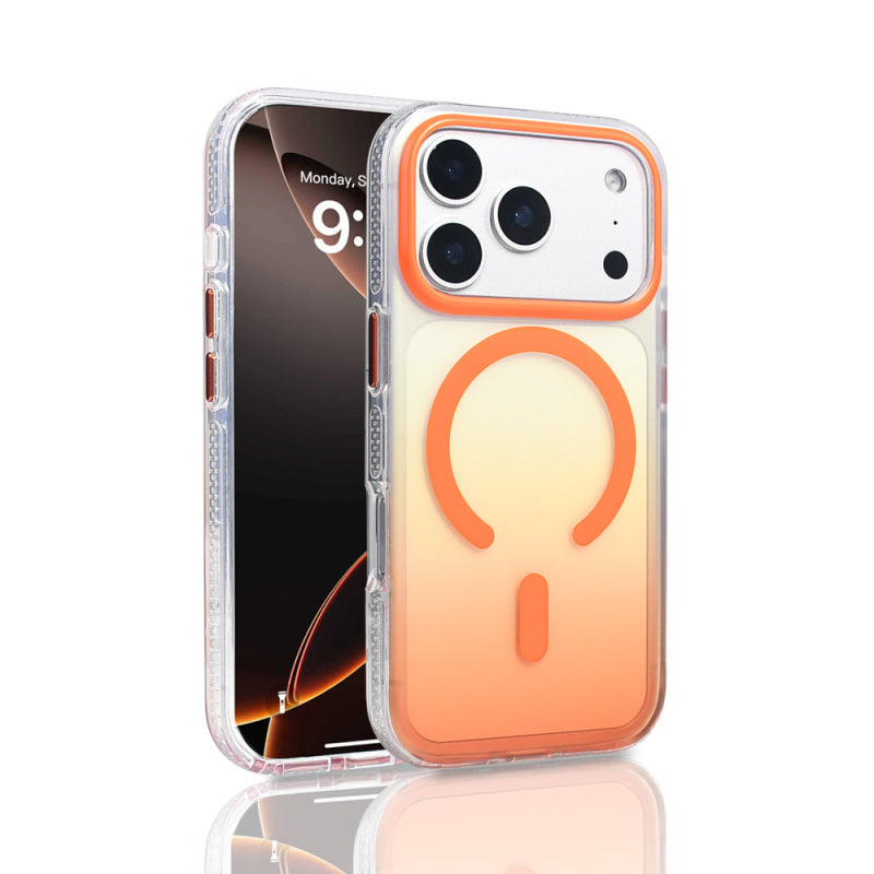 İphone 17 Air Kılıf M-safe Şarj Özellikli Transparan Renk Geçişli Toros Kapak