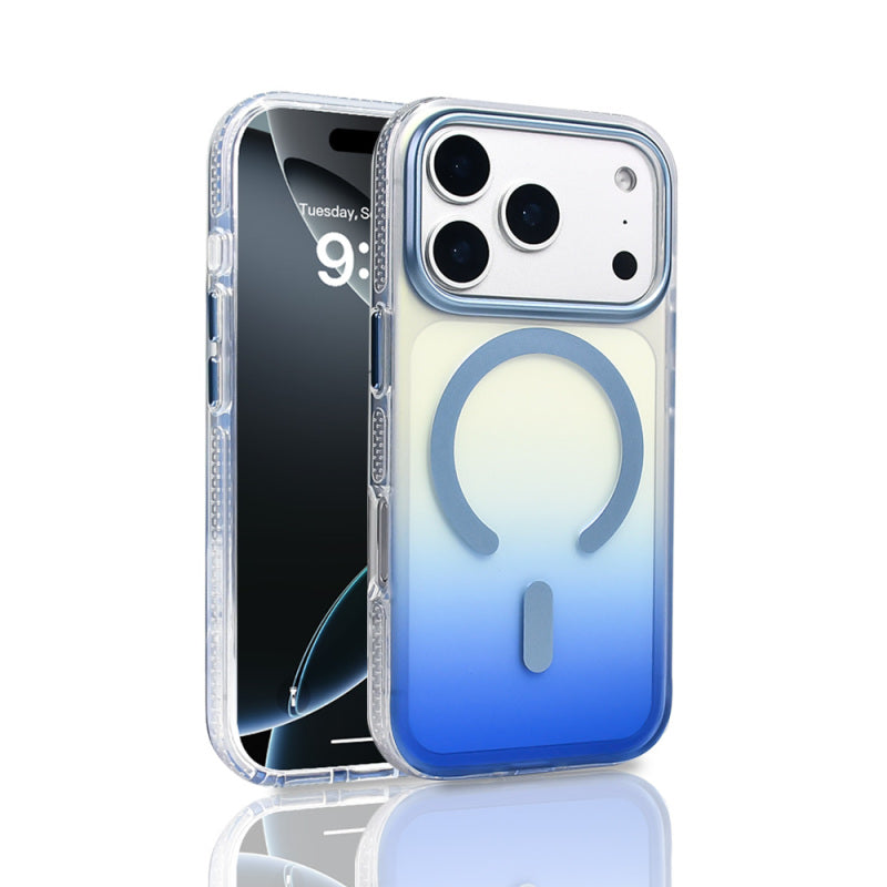 İphone 17 Air Kılıf M-safe Şarj Özellikli Transparan Renk Geçişli Toros Kapak
