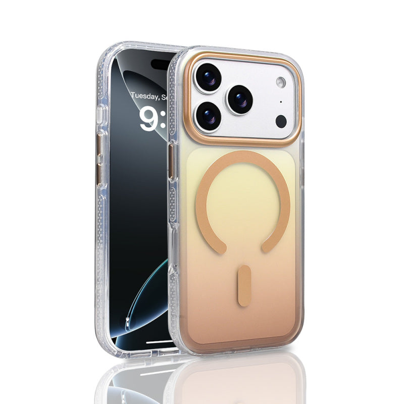 İphone 17 Air Kılıf M-safe Şarj Özellikli Transparan Renk Geçişli Toros Kapak