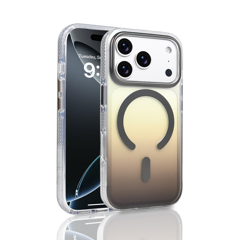 İphone 17 Air Kılıf M-safe Şarj Özellikli Transparan Renk Geçişli Toros Kapak