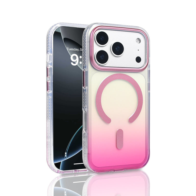 İphone 17 Air Kılıf M-safe Şarj Özellikli Transparan Renk Geçişli Toros Kapak