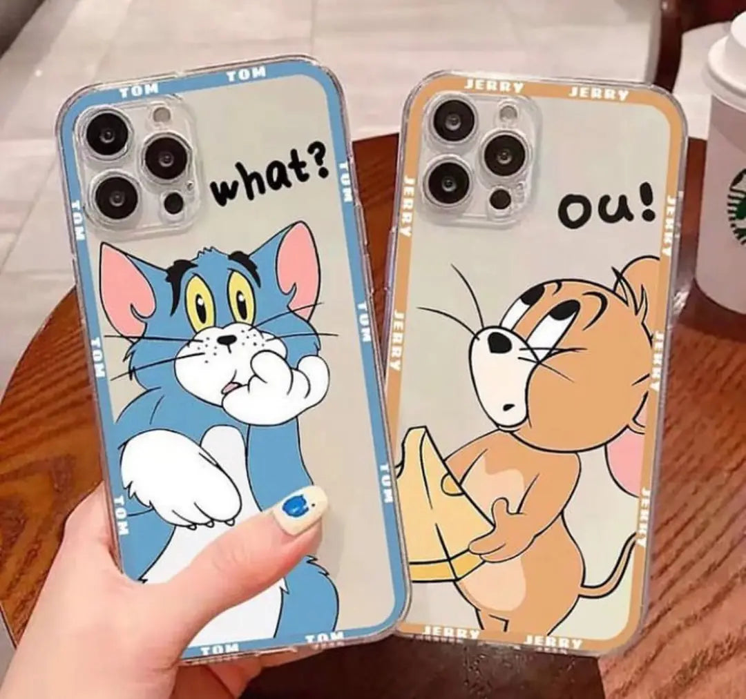 TOM JERRY WHAT OU BFF & SEVGİLİ COUPLE BASKILI ŞEFFAF KORUYUCU KILIF