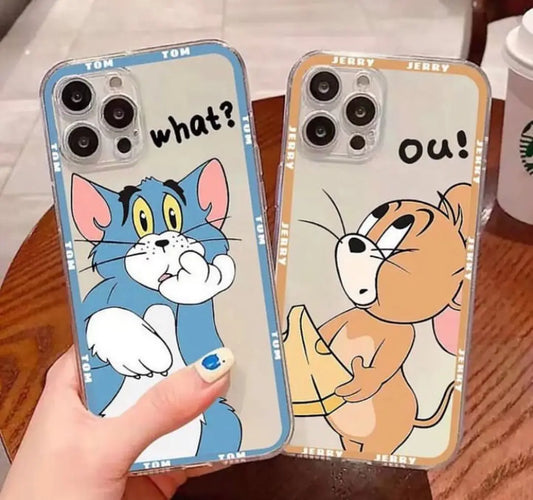 TOM JERRY WHAT OU BFF & SEVGİLİ COUPLE BASKILI ŞEFFAF KORUYUCU KILIF