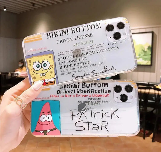 SPONGE BOB PATRICK STAR BASKILI ŞEFFAF TPU KILIF