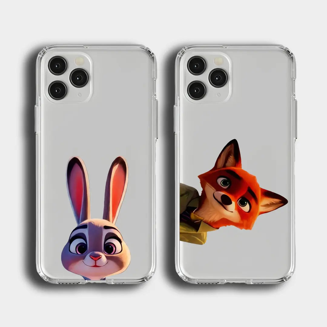 Nick & Judy Baskılı Sevgili Couple Şeffaf&Lansman Tpu Koruyucu Kılıflar